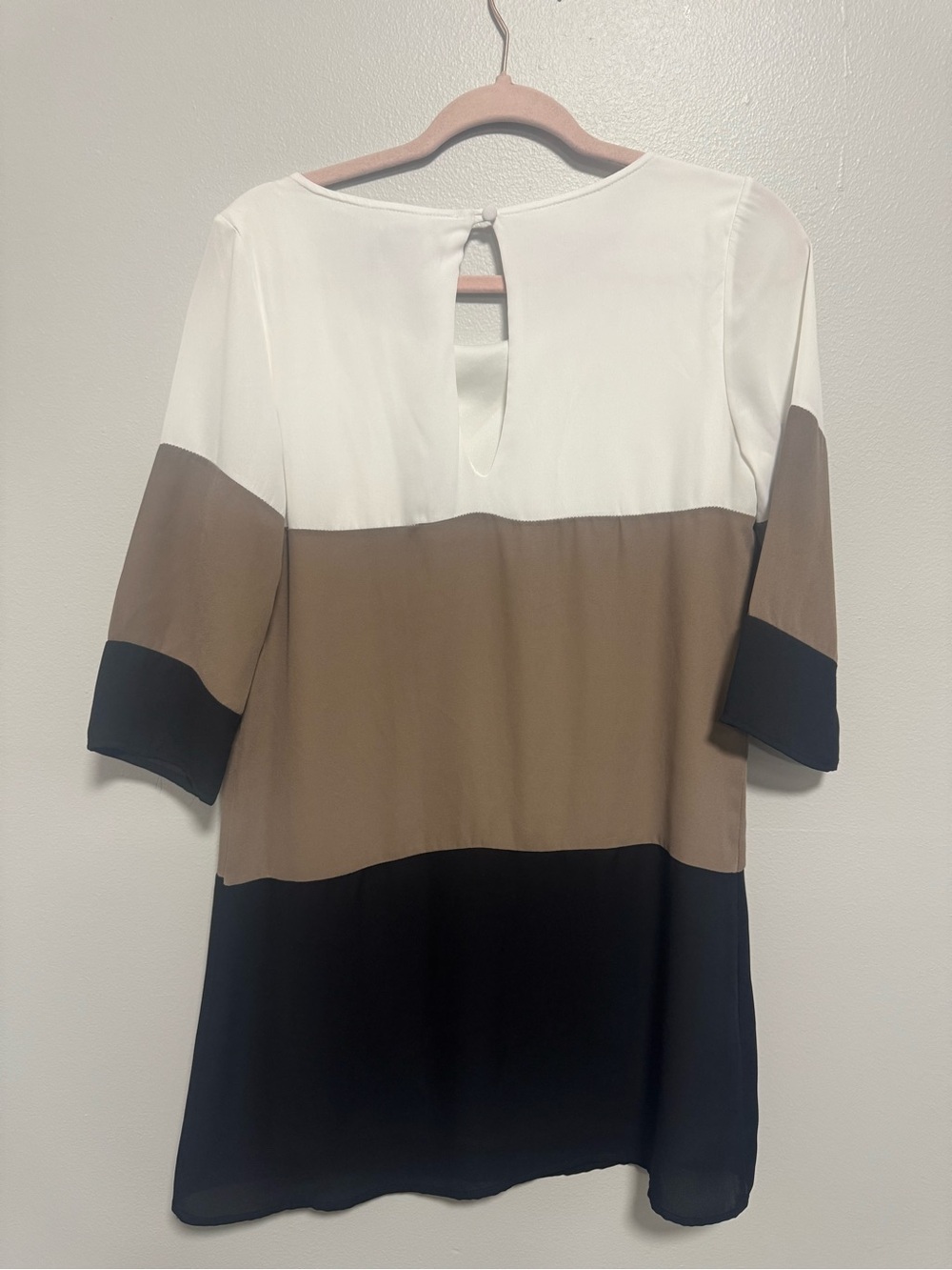 Lulus Citrus Grove Taupe Color Block Shift Dress - Picture 5 of 10